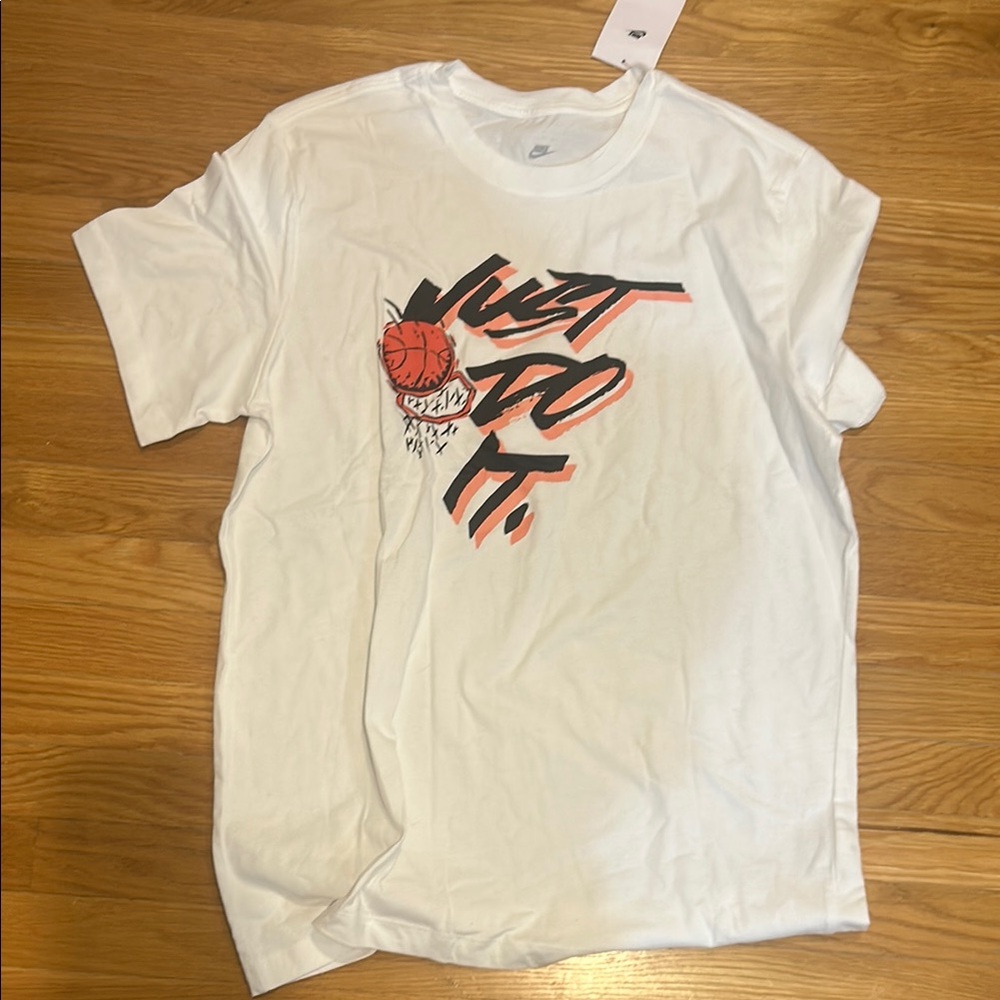 Nike White and Red Graphic Tee
